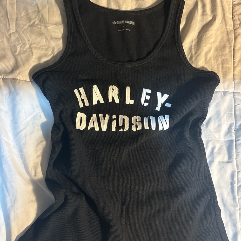 Harley-Davidson Black and White Tank Top